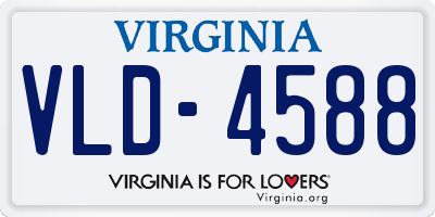 VA license plate VLD4588