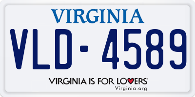 VA license plate VLD4589