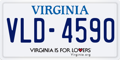 VA license plate VLD4590