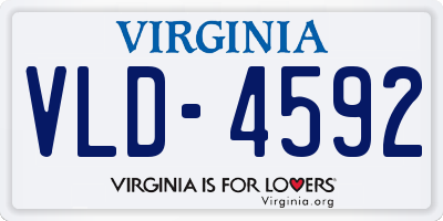 VA license plate VLD4592