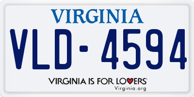 VA license plate VLD4594