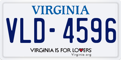 VA license plate VLD4596