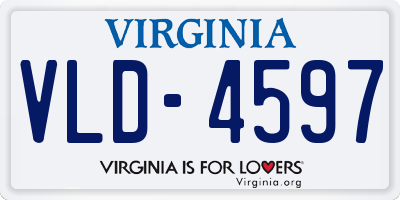 VA license plate VLD4597