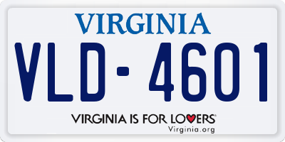 VA license plate VLD4601