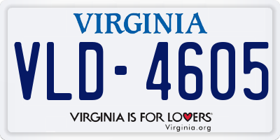 VA license plate VLD4605