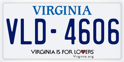 VA license plate VLD4606