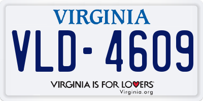 VA license plate VLD4609
