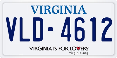 VA license plate VLD4612