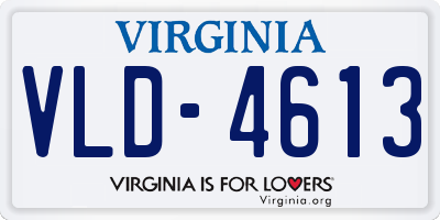 VA license plate VLD4613