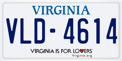 VA license plate VLD4614