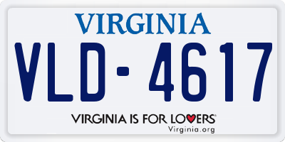 VA license plate VLD4617