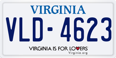 VA license plate VLD4623