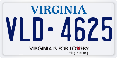 VA license plate VLD4625