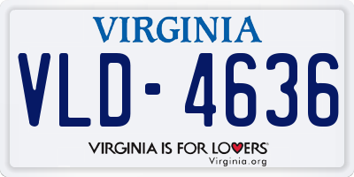 VA license plate VLD4636