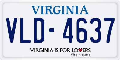 VA license plate VLD4637