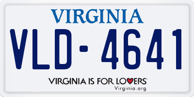 VA license plate VLD4641