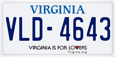 VA license plate VLD4643
