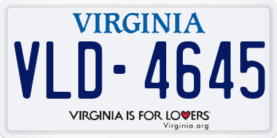 VA license plate VLD4645