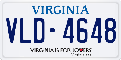 VA license plate VLD4648