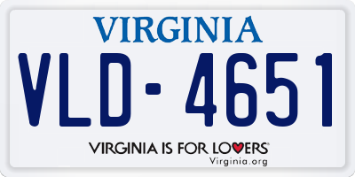 VA license plate VLD4651