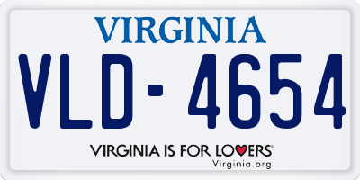 VA license plate VLD4654