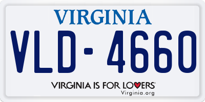VA license plate VLD4660