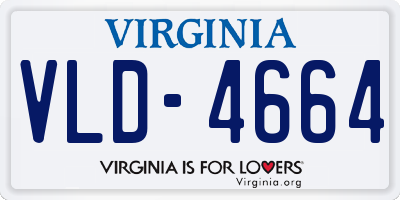 VA license plate VLD4664