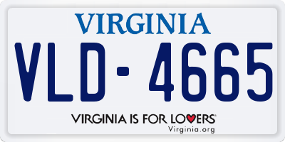 VA license plate VLD4665