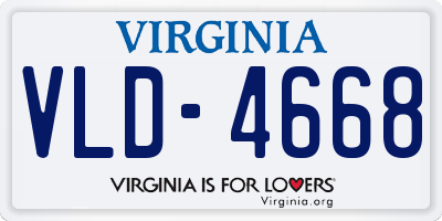 VA license plate VLD4668