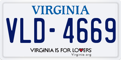 VA license plate VLD4669