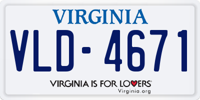 VA license plate VLD4671
