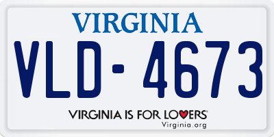 VA license plate VLD4673