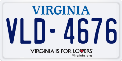 VA license plate VLD4676