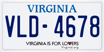 VA license plate VLD4678