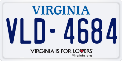 VA license plate VLD4684