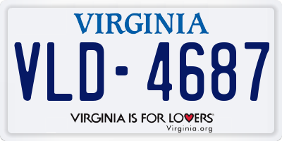 VA license plate VLD4687