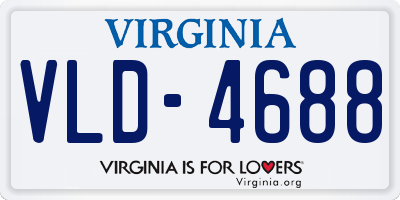 VA license plate VLD4688