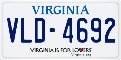VA license plate VLD4692