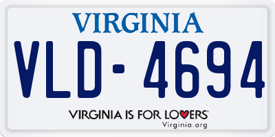 VA license plate VLD4694