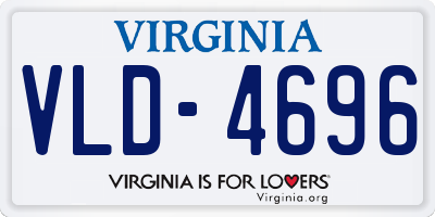 VA license plate VLD4696