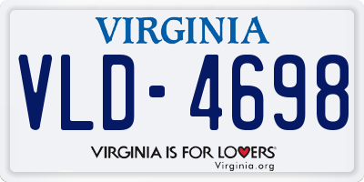 VA license plate VLD4698