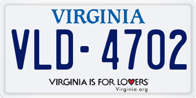 VA license plate VLD4702