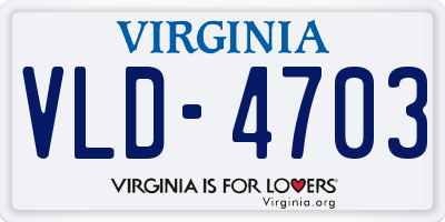 VA license plate VLD4703