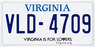 VA license plate VLD4709