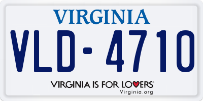 VA license plate VLD4710