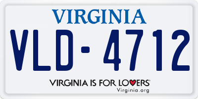 VA license plate VLD4712