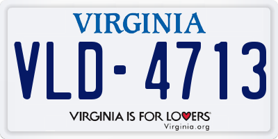 VA license plate VLD4713