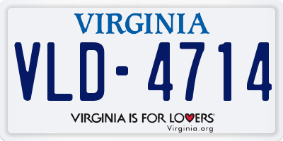 VA license plate VLD4714
