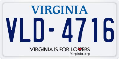 VA license plate VLD4716