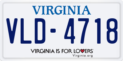 VA license plate VLD4718